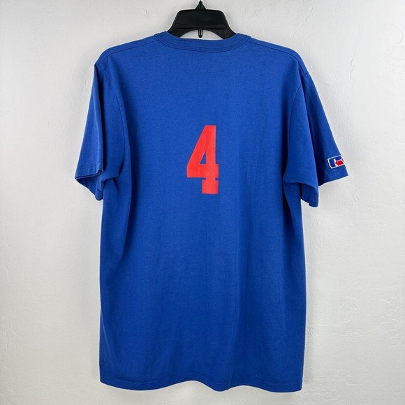 Vintage Russell Athletic Henley Shirt Mens L Blue Red‎ Cubs MLB Baseball USA - Picture 2 of 9
